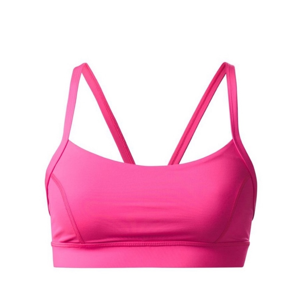 Neon Pink Lululemon Rise and Run Sports Bra - Picture 3 of 7